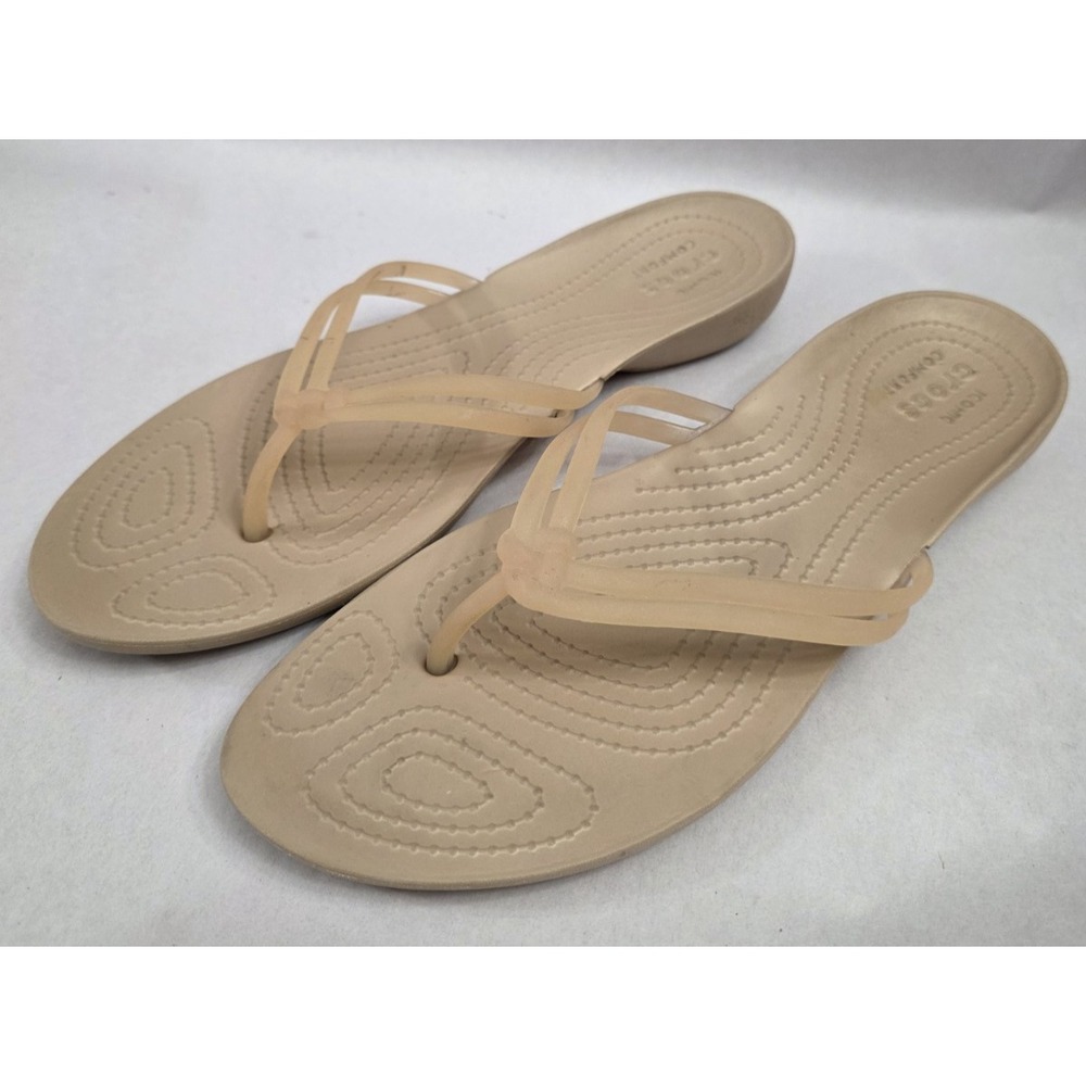 Crocs Flip Flops Size 6 Tan Womens Thong